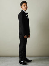 Wool-Blend Double-Breasted Tuxedo Jacket in Black | Reiss US