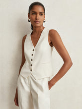 Single Breasted Tailored Waistcoat in Cream | Reiss US