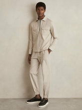Drawstring Technical Cuffed Trousers in Stone | Reiss Discount