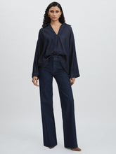 Paige High Rise Wide Leg Jeans in Edinburgh Dark Blue | Reiss Discount