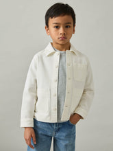 Cotton-Blend Work Jacket in Off White | Reiss