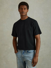 Textured Crew-Neck T-Shirt in Navy | Reiss