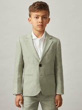 3-9 yrs Linen Single Breasted Blazer in Apple | Reiss Discount
