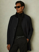 Hybrid Removable Funnel Neck Overcoat in Black | Reiss US
