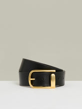 Leather Half Keeper Belt in Black | Reiss Sale