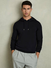 Merino Wool Drawstring Hoodie in Navy | Reiss Onsale