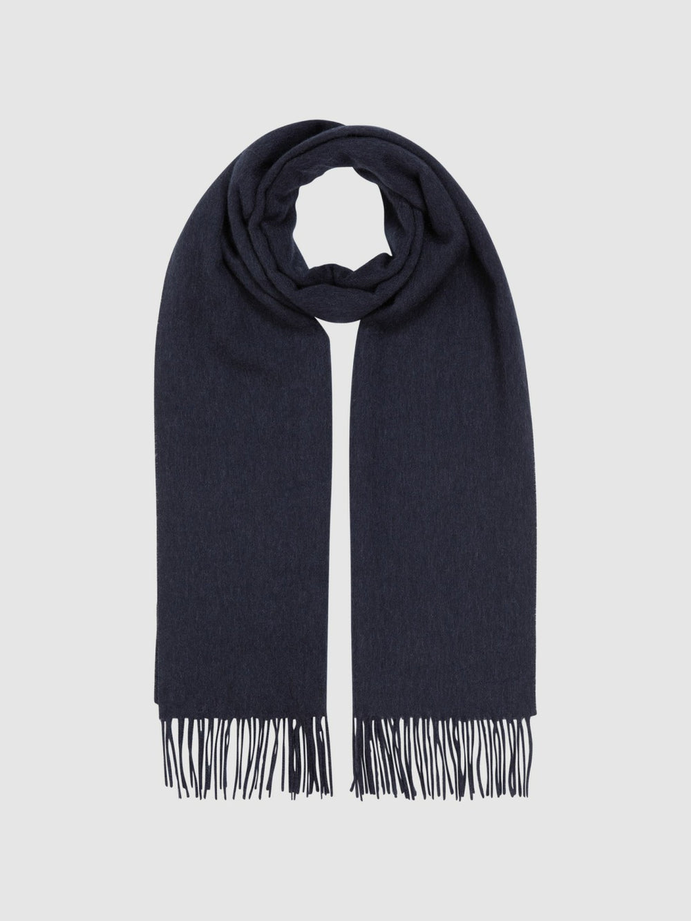 Wool and Cashmere Scarf in Navy | Reiss