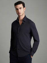 Regular Fit Button-Through Travel Shirt in Navy | Reiss US