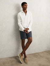 Cotton Chino Shorts with Stretch in Airforce Blue | Reiss Discount