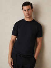 Interlock Jersey Crew Neck T-Shirt in Navy Blue | Reiss Near Me