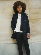 9-13 yrs Gabardine Coat with Removable Gilet in Navy | Reiss Near Me