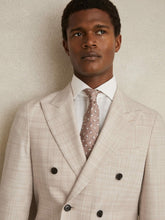 Double-Breasted Check Suit Blazer Regular-Fit in Stone | Reiss Sale