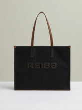 Canvas Logo Tote Bag in Black | Reiss USA