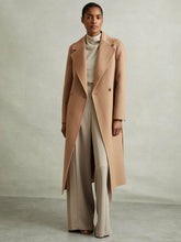 Wool Blend Double Breasted Blindseam Coat in Light Camel | Reiss Discount