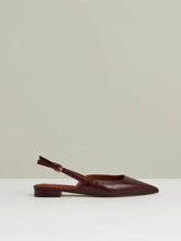 Leather Slingback Ballerina Pumps in Oxblood | Reiss For Sale