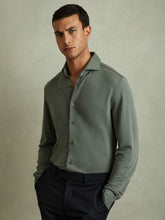 Modal Blend Cutaway Collar Shirt in Green Smoke | Reiss Sale