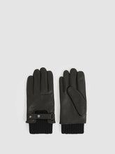 Leather Ribbed-Cuff Gloves in Black | Reiss USA