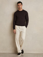 Merino Wool Crew Neck Jumper in Dark Bordeaux | Reiss