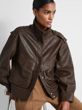 Atelier Grained Leather Jacket in Chocolate | Reiss USA