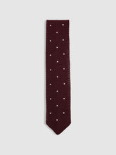 Silk Knitted Pin-Dot Tie in Burgundy | Reiss Discount
