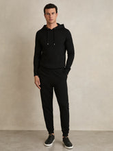 Merino Wool Drawstring Hoodie in Black | Reiss For Sale