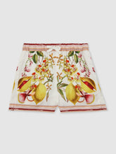 13-14 yrs | NYBG Satin Floral-Print Shorts in Ivory | Reiss Onsale