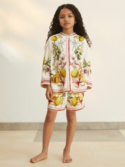 9-13 yrs | NYBG Satin Floral-Print Shirt in Ivory | Reiss Near Me