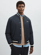 Les Deux Technical Varsity Jacket in Navy Stripe | Reiss Near Me