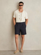 Relaxed Drawstring Shorts in Navy | Reiss Onsale