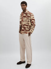 Les Deux Woven Ruins Overshirt in Red/Cream | Reiss US