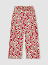 Cotton Linen Printed Trousers in Red | Reiss USA