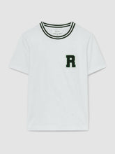 13-14 yrs Cotton Letter Patch T-Shirt in White | Reiss