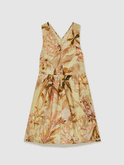 9-13 yrs | NYBG Floral-Print Midi Dress in Khaki | Reiss Onsale
