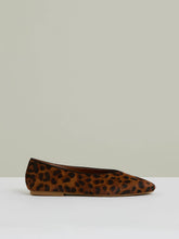 Leather Rounded-Point Toe Ballet Flats in Animal | Reiss Sale