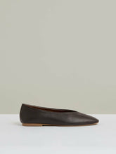 Leather Rounded-Point Toe Ballet Flats in Chocolate | Reiss Near Me