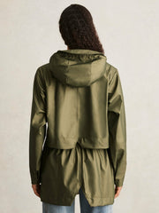 Rains Long Hooded Jacket in Revel Brass Green | Reiss Near Me