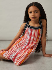 13-14 yrs Cotton Striped Knit Dress in Multi | Reiss For Sale