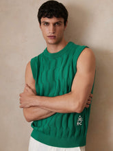 Ché Pointelle Crew-Neck Vest in Bright Green | Reiss For Sale