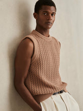 Cotton-Blend Crochet Vest in Soft Camel | Reiss Sale