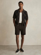 Cotton-Blend Crochet Shorts in Chocolate/Navy | Reiss Discount