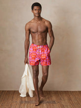 | Ché Sunset-Print Swim Shorts in Orange/Pink | Reiss US