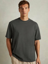 Cotton Garment-Dyed Oversized T-Shirt in Washed Black | Reiss USA