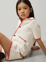 3-9 yrs McLaren F1 Team Crochet Shorts in Off White/Orange | Reiss USA