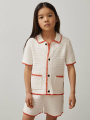 3-9 yrs McLaren F1 Team Crochet Shirt in Off White/Orange | Reiss Discount