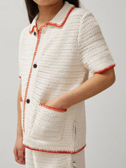3-9 yrs McLaren F1 Team Crochet Shirt in Off White/Orange | Reiss Discount