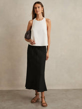 Slip Midi Skirt in Black | Reiss US