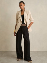 Wide-Leg Elasticated-Waist Trousers in Black | Reiss Discount