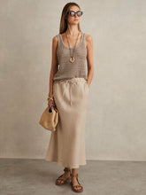 Slip Midi Skirt in Neutral | Reiss Near Me