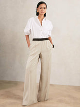 Wide-Leg Elasticated-Waist Trousers in Neutral | Reiss Discount
