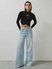 McLaren F1 Team Cut-Out Knit Crop Top in Black | Reiss Sale